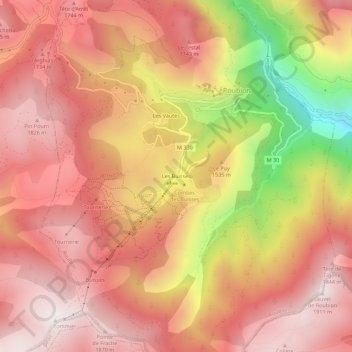 Mappa topografica Les Buisses, altitudine, rilievo