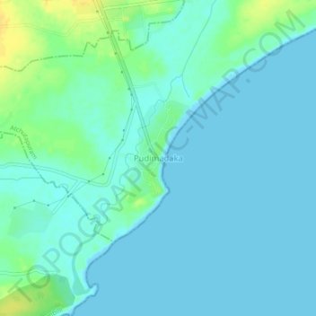 Mappa topografica Pudimadaka, altitudine, rilievo