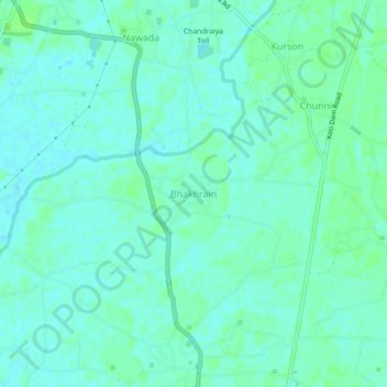 Mappa topografica Bhakhrain, altitudine, rilievo