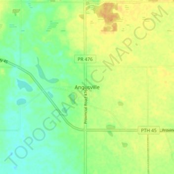 Mappa topografica Angusville, altitudine, rilievo