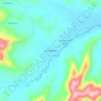 Mappa topografica Junco Arriba, altitudine, rilievo