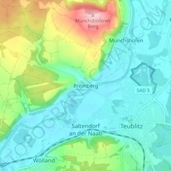 Mappa topografica Premberg, altitudine, rilievo