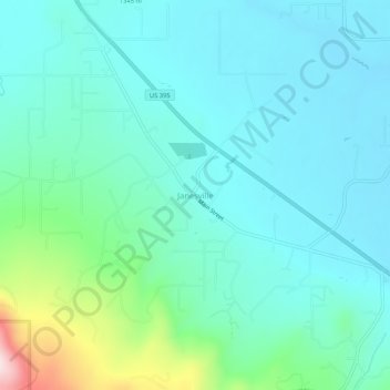 Mappa topografica Janesville, altitudine, rilievo