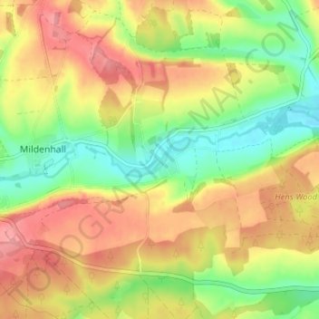 Mappa topografica Stitchcombe, altitudine, rilievo