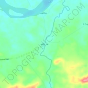 Mappa topografica La Florida, altitudine, rilievo
