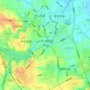 Mappa topografica 陈屋港, altitudine, rilievo