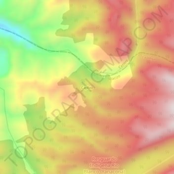 Mappa topografica Cajibio, altitudine, rilievo