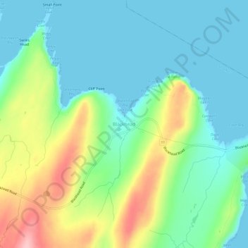 Mappa topografica Blackhead, altitudine, rilievo