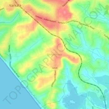 Mappa topografica Melvettoor, altitudine, rilievo