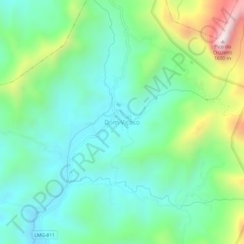 Mappa topografica Dom Viçoso, altitudine, rilievo