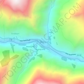 Mappa topografica Thirot, altitudine, rilievo