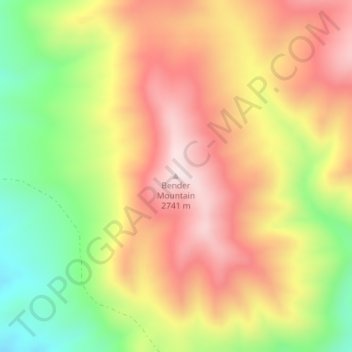 Mappa topografica Bender Mountain, altitudine, rilievo