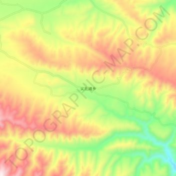 Mappa topografica 尖扎滩乡, altitudine, rilievo