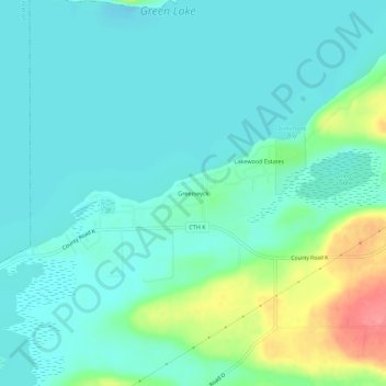 Mappa topografica Greenwyck, altitudine, rilievo