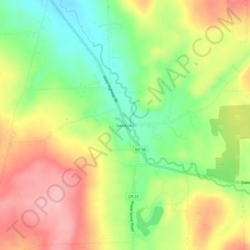 Mappa topografica Sandusky, altitudine, rilievo
