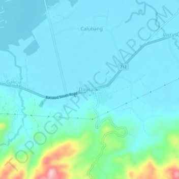 Mappa topografica Dancalan, altitudine, rilievo