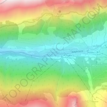 Mappa topografica Lanslebourg-Mont-Cenis, altitudine, rilievo