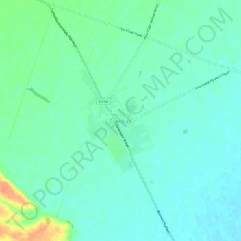 Mappa topografica Riversdale, altitudine, rilievo