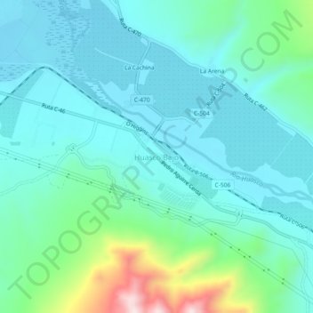 Mappa topografica Huasco Bajo, altitudine, rilievo