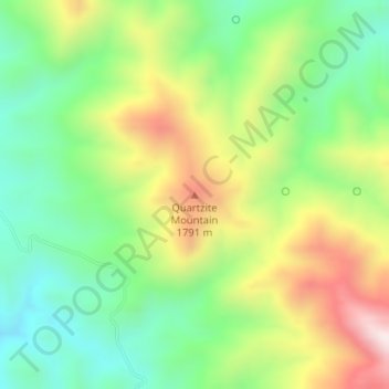 Mappa topografica Quartzite Mountain, altitudine, rilievo