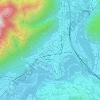 Mappa topografica Polpet, altitudine, rilievo