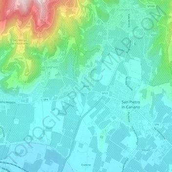 Mappa topografica Bure, altitudine, rilievo