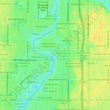 Mappa topografica Rose, altitudine, rilievo