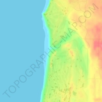 Mappa topografica Whiskey Run Beach, altitudine, rilievo