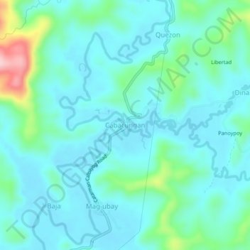 Mappa topografica Cabacungan, altitudine, rilievo