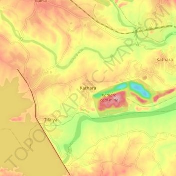 Mappa topografica Kathara, altitudine, rilievo