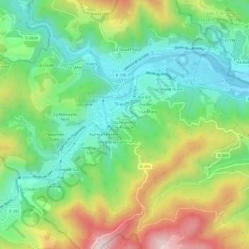 Mappa topografica Signe Martre et Pissoule, altitudine, rilievo