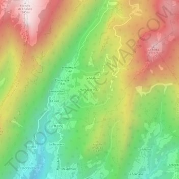 Mappa topografica Planfay-le-Haut, altitudine, rilievo