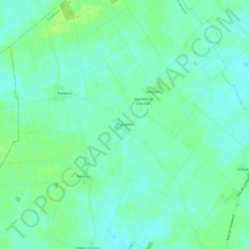 Mappa topografica Pressailles, altitudine, rilievo
