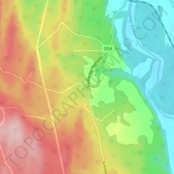 Mappa topografica Ta Ta Creek, altitudine, rilievo