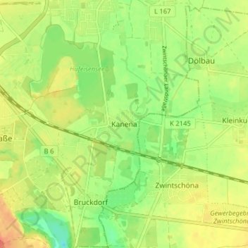 Mappa topografica Kanena, altitudine, rilievo