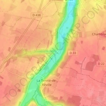 Mappa topografica Les Nerveaux, altitudine, rilievo