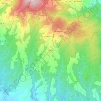 Mappa topografica Castra, altitudine, rilievo