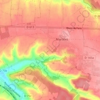 Mappa topografica La Vardière, altitudine, rilievo