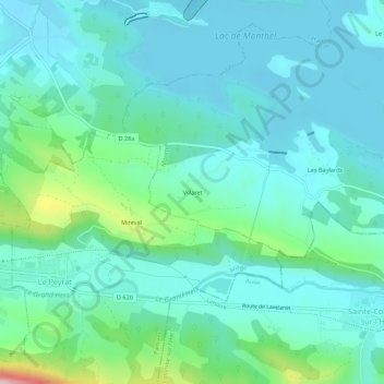Mappa topografica Villaret, altitudine, rilievo