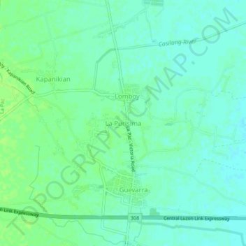 Mappa topografica La Purisima, altitudine, rilievo