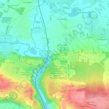 Mappa topografica Le Rocher, altitudine, rilievo