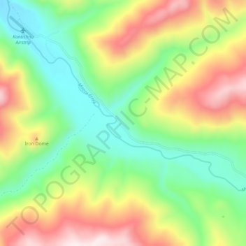Mappa topografica Kantishna, altitudine, rilievo