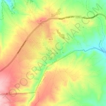 Mappa topografica Ortahisar, altitudine, rilievo