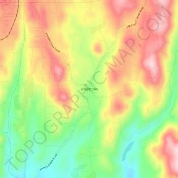Mappa topografica Frenchtown, altitudine, rilievo