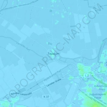 Mappa topografica Twixlum, altitudine, rilievo