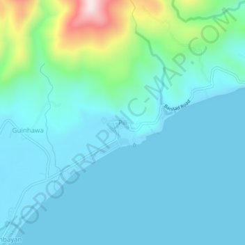 Mappa topografica Pili, altitudine, rilievo