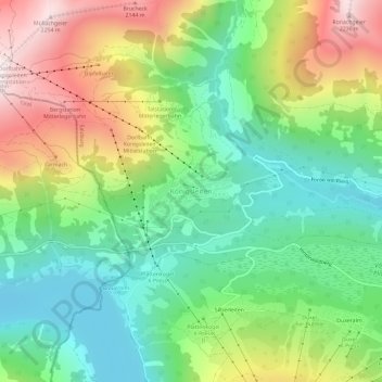 Mappa topografica Königsleiten, altitudine, rilievo