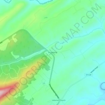 Mappa topografica Wheatfield, altitudine, rilievo