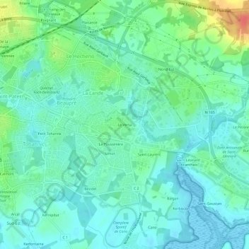 Mappa topografica Le Versa, altitudine, rilievo