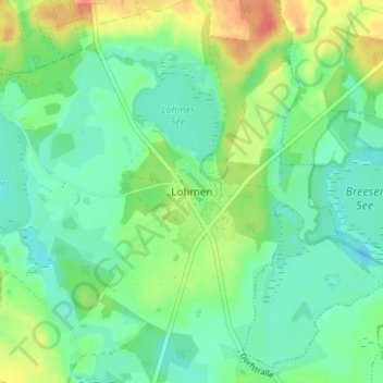 Mappa topografica Lohmen, altitudine, rilievo